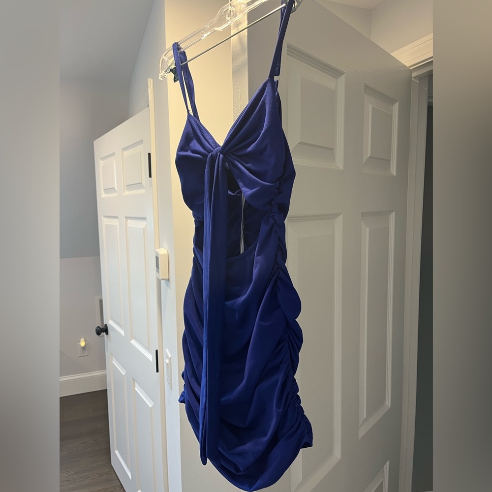 Size XS/S royal blue ruched mini dress